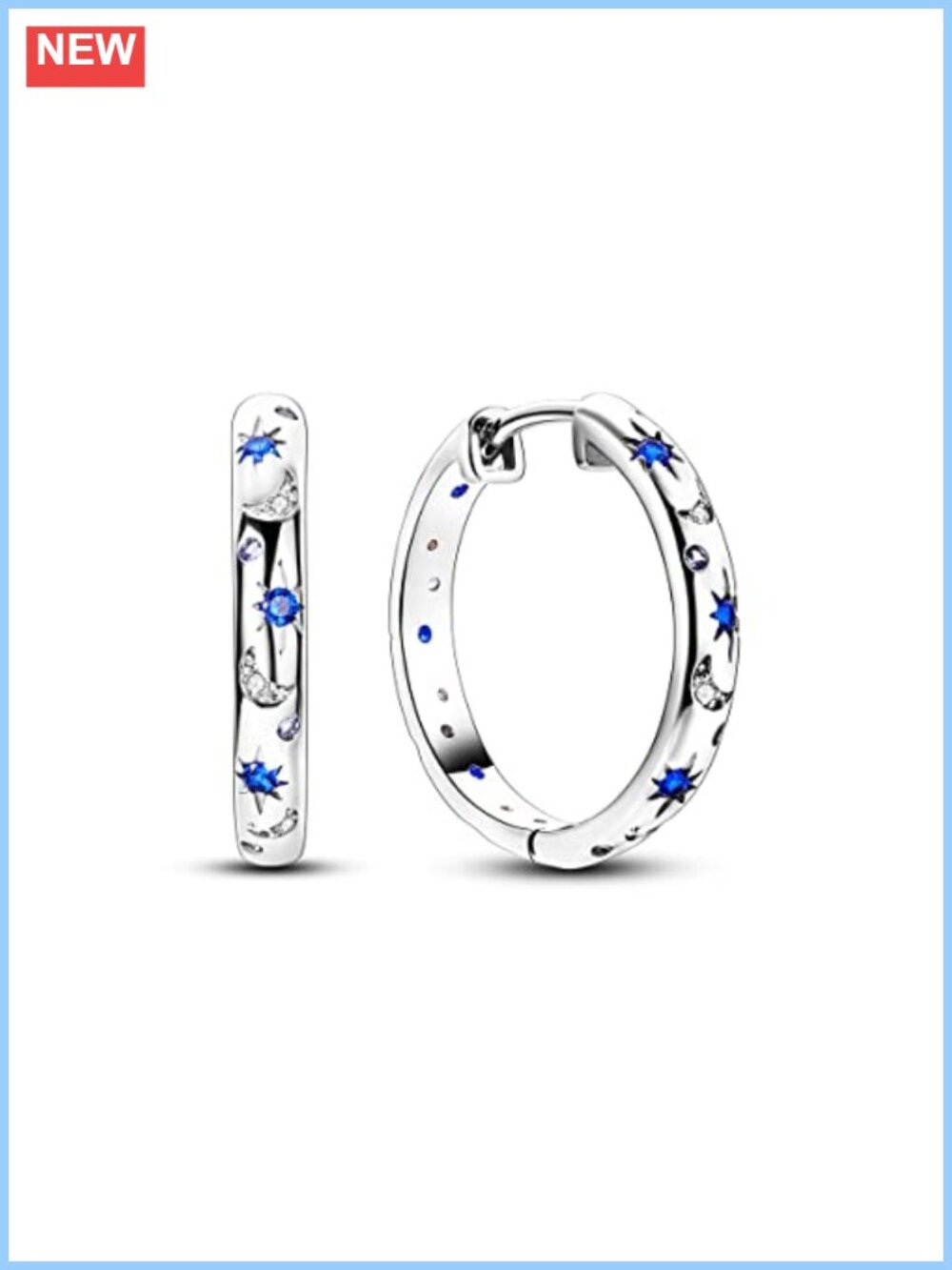 925 Sterling Silver Hoop Earrings Cubic Zirconia Snap Post Women Jewelry